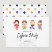 Leuke Kinder Halloween Kostuum Feest Uitnodiging (Voorkant / Achterkant)