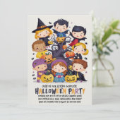 Leuke Kinder Halloween Kostuum Feest Uitnodiging (Staand voorkant)