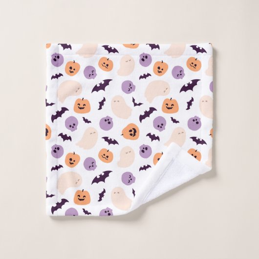 Leuke Kinder Halloween Patroon Bad Handdoek (Wasdoekje)