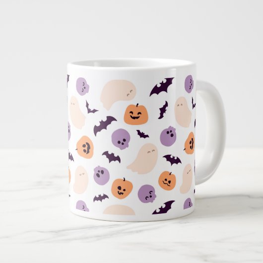 Leuke Kinder Halloween Patroon Grote Koffiekop (Voorkant rechts)