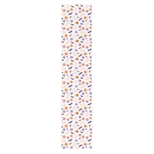 Leuke Kinder Halloween Patroon Korte Tafelloper (Voorkant)