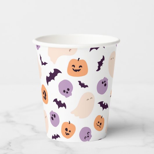 Leuke Kinder Halloween Patroon Papieren Bekers (Voorkant)