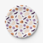 Leuke Kinder Halloween Patroon Papieren Bordje (Voorkant)