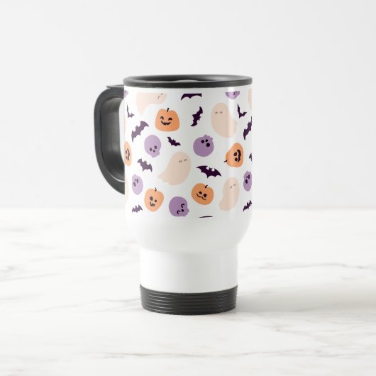 Leuke Kinder Halloween Patroon Reisbeker (Voorkant links)