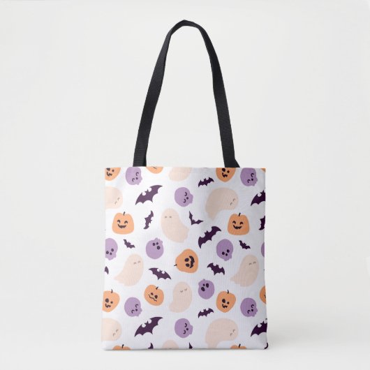 Leuke Kinder Halloween Patroon Tote Bag (Voorkant)