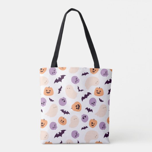 Leuke Kinder Halloween Patroon Tote Bag (Achterkant)