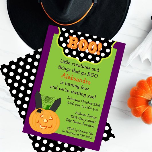 Leuke kinder Halloween verjaardag Kaart