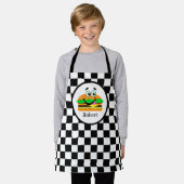 Leuke kinder hamburger Voeg naam toe Schort (Gedragen)