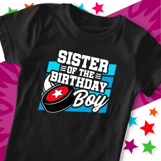 Leuke Kinder Hockey Party Zuster van de Verjaardag T-shirt