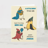 Leuke Kinder Kaart met vogelthema met spelletjes (Voorkant)