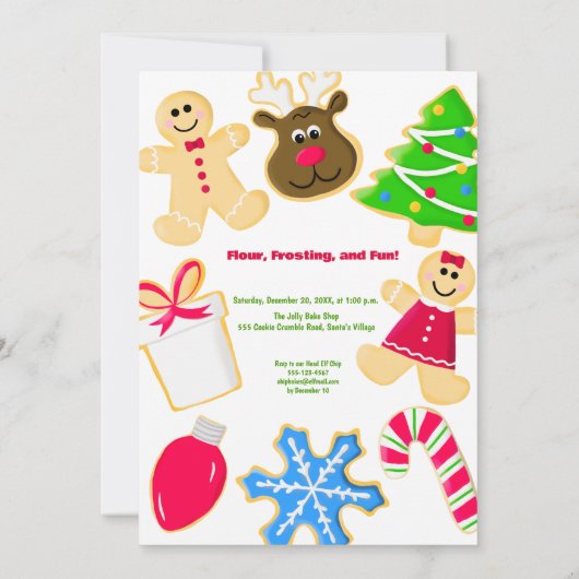 Leuke Kinder kerst Cookie Exchange Party Kaart (Achterkant)