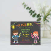 Leuke Kinder Laser Label verjaardagsfeestje uitnod Kaart (Staand voorkant)