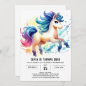 Leuke Kinder paardenverjaardag Kaart (Voorkant / Achterkant)