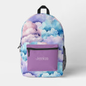 Leuke Kinder Pastel Wolken Bedrukte Rugzak (Voorkant)