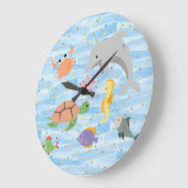 Leuke kinder schattige zee dieren dolfijn schildpa grote klok (Hoek)