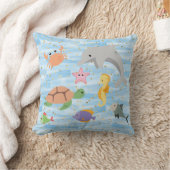 Leuke kinder schattige zee dieren dolfijn schildpa kussen (Deken)