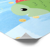 Leuke kinder schattige zee dieren dolfijn schildpa poster (Hoek)