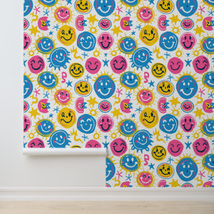Leuke kinder speelkamer unisex happy face behang