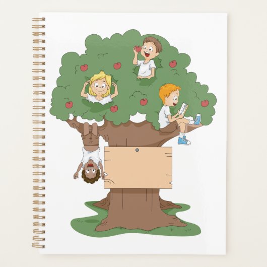 Leuke Kinder spelen in Apple Tree Planner (Voorkant)