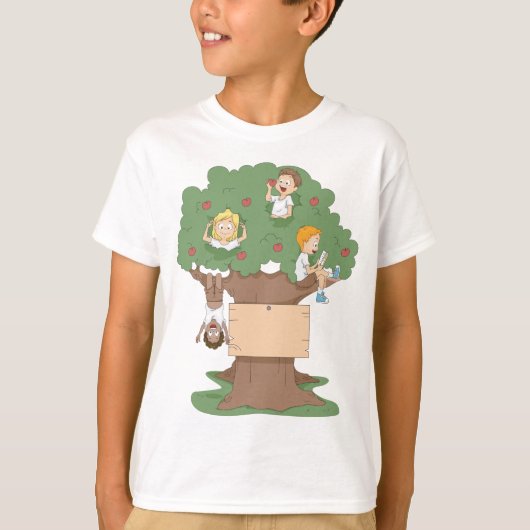 Leuke Kinder spelen in Apple Tree T-shirt (Voorkant)