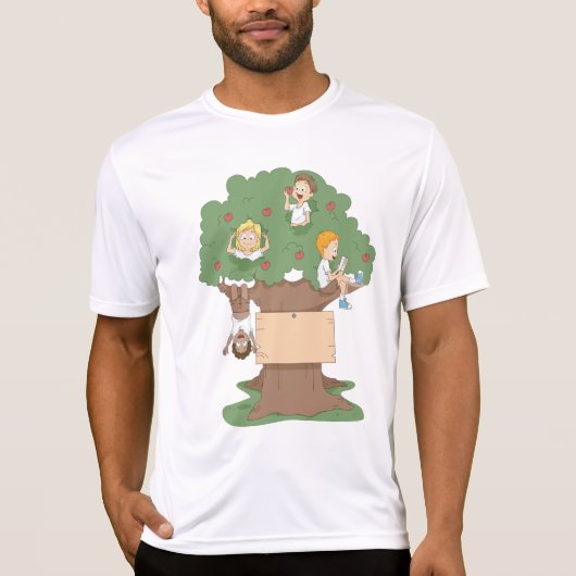 Leuke Kinder spelen in Apple Tree T-shirt (Voorkant)