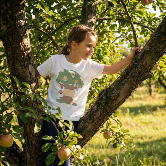 Leuke Kinder spelen in Apple Tree T-shirt