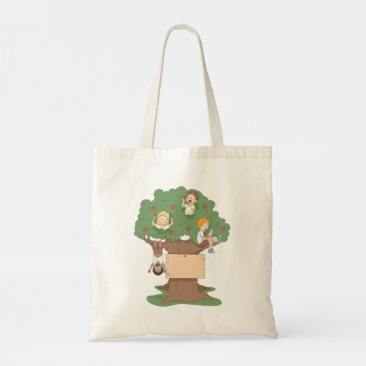 Leuke Kinder spelen in Apple Tree Tote Bag (Achterkant)