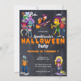 Leuke Kinder Spooky Halloween Kostuum Verjaardag Kaart