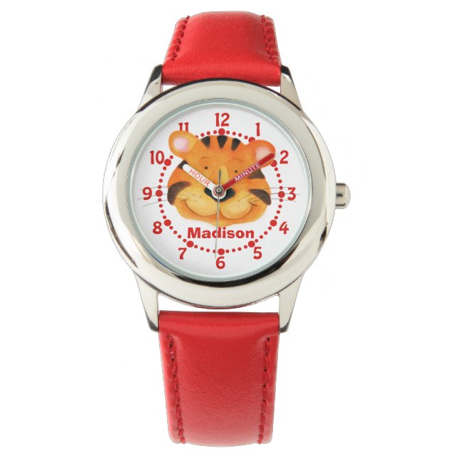 Leuke kinder tijger art polshorloge horloge (Voorkant)