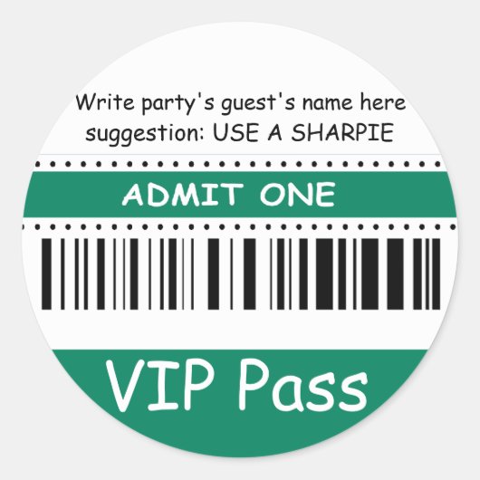 Leuke Kinder VIP Pass Geef een verjaardagsfeestje  Ronde Sticker (Voorkant)