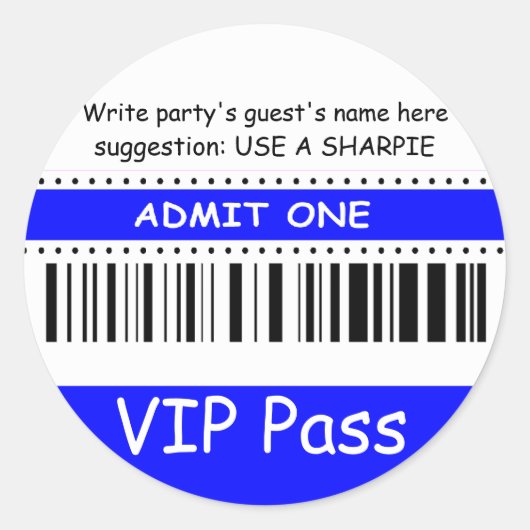 Leuke Kinder VIP Pass Geef één verjaardagsfeestje  Ronde Sticker (Voorkant)