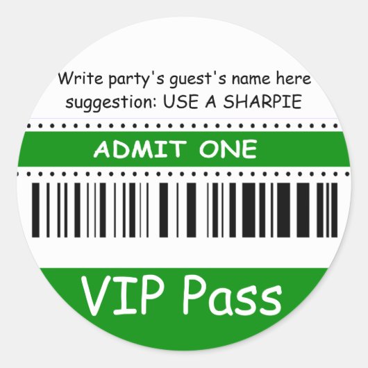 Leuke Kinder VIP Pass Geef één verjaardagsfeestje  Ronde Sticker (Voorkant)