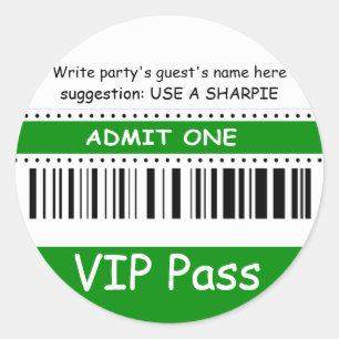 Leuke Kinder VIP Pass Geef één verjaardagsfeestje  Ronde Sticker