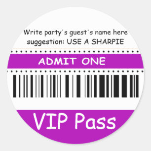Leuke Kinder VIP Pass Geef één verjaardagsfeestje  Ronde Sticker