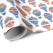 Leuke Kinder Vliegende Hete Luchtballonnen Steampu Cadeaupapier (Rol Hoek)