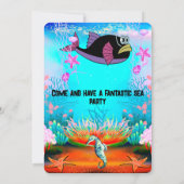 Leuke Kinder Waterverf onder het Zee Verjaardag Kaart (Achterkant)