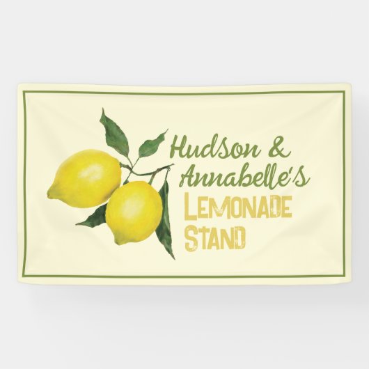 Leuke Kinder zakelijke Logo limonade stand Spandoek (Horizontaal)