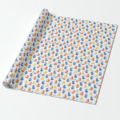Leuke Kinder zeilboten Zeilschepen Sinaasappel Bla Cadeaupapier (Uitgerold)