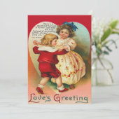 Leuke Kinderen Dancing Hart Bruiloft Uitnodiging (Staand voorkant)