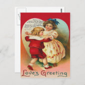 Leuke kinderen dansen hart gedicht briefkaart (Voorkant / Achterkant)