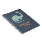 Leuke Kinderen Dinosaurus Blauw & Oranje Persoonli Notitieboek (Rechterzijde)