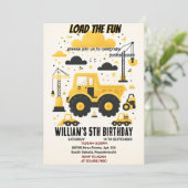 leuke kinderen eenvoudige bouwtrucks 5e verjaardag kaart (Staand voorkant)