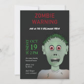 Leuke Kinderen Groen, Zwart & Rode Zombie Hallowee Kaart (Voorkant)