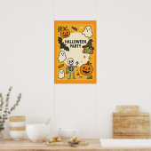 Leuke Kinderen Halloween Feestje Poster (Keuken)