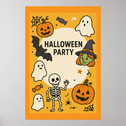Leuke Kinderen Halloween Feestje Poster (Voorkant)
