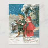 Leuke Kinderen Holly Cottage Sneeuw Briefkaart (Voorkant)