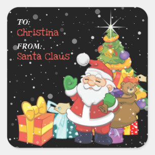 Leuke Kinderen Kerst Persoonlijke Cadeau Vierkante Sticker