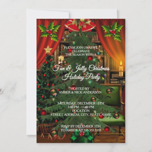 Leuke Kinderen Kerstvakantie Rood Groen Geschenken Kaart (Achterkant)