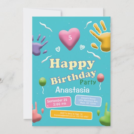 Leuke Kinderen Kind Verjaardags Leuke Feestuitnodi Kaart (Voorkant)