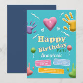 Leuke Kinderen Kind Verjaardags Leuke Feestuitnodi Kaart (Voorkant / Achterkant)